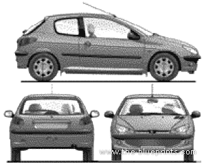 Peugeot 206 3-Door (2010) - Peugeot - drawings, dimensions, pictures of the car