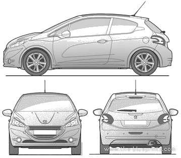 Peugeot 208 3-Door (2012) - Peugeot - drawings, dimensions, pictures of the car