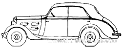 Peugeot 301CR Berline Pprofilie BP4 (1933) - Пежо - чертежи, габариты, рисунки автомобиля