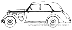 Peugeot 301CR Berline Profilie NP4 (1933) - Пежо - чертежи, габариты, рисунки автомобиля
