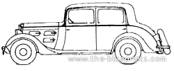 Peugeot 301CR Berline Tourisme FC4 (1933) - Пежо - чертежи, габариты, рисунки автомобиля