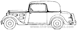 Peugeot 301CR Coupe Golf CG5 (1934) - Пежо - чертежи, габариты, рисунки автомобиля