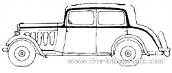 Peugeot 301C Berline FC3 (1932) - Пежо - чертежи, габариты, рисунки автомобиля
