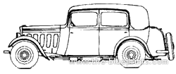 Peugeot 301C Berline N7L (1932) - Пежо - чертежи, габариты, рисунки автомобиля