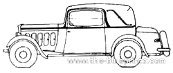 Peugeot 301C Coupe decapotable Golf CD3 (1933) - Пежо - чертежи, габариты, рисунки автомобиля