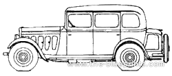 Peugeot 301C Limousine N3S (1932) - Пежо - чертежи, габариты, рисунки автомобиля