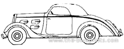 Peugeot 301D Coupe CO6 (1936) - Пежо - чертежи, габариты, рисунки автомобиля