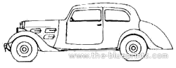 Peugeot 301LR Coach Profile BV5 (1933) - Пежо - чертежи, габариты, рисунки автомобиля
