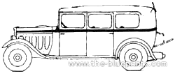 Peugeot 301M Limousine Commerciale N3C (1932) - Пежо - чертежи, габариты, рисунки автомобиля