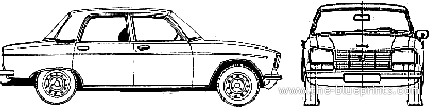 Peugeot 304 - Пежо - чертежи, габариты, рисунки автомобиля