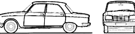 Peugeot 304 (1970) - Пежо - чертежи, габариты, рисунки автомобиля