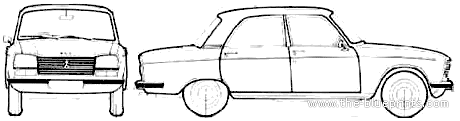 Peugeot 304 Berline GL - Пежо - чертежи, габариты, рисунки автомобиля