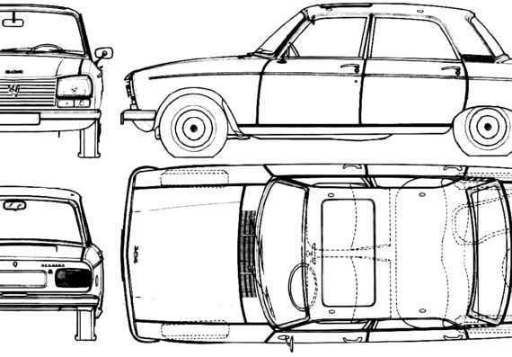 Peugeot 304 S (1972) - Пежо - чертежи, габариты, рисунки автомобиля