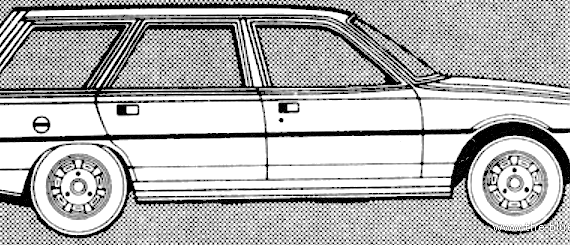 Peugeot 305 1.5 GLS Break (1981) - Пежо - чертежи, габариты, рисунки автомобиля