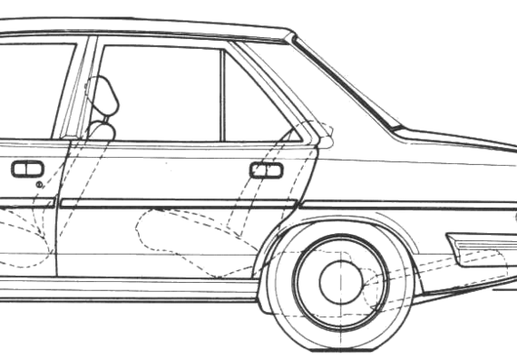 Peugeot 305 (1983) - Пежо - чертежи, габариты, рисунки автомобиля