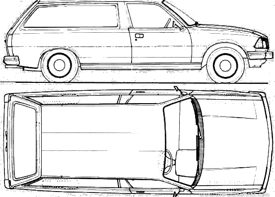 Peugeot 305 Van (1985) - Пежо - чертежи, габариты, рисунки автомобиля