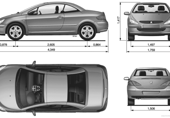 Peugeot 307CC - Peugeot - drawings, dimensions, pictures of the car