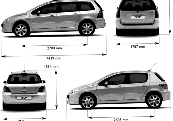 Peugeot 307 SW (2007) - Peugeot - drawings, dimensions, pictures of the car