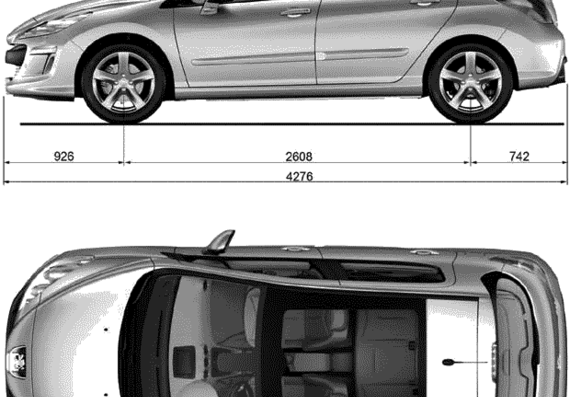 Peugeot 308 (2008) - Peugeot - drawings, dimensions, pictures of the car