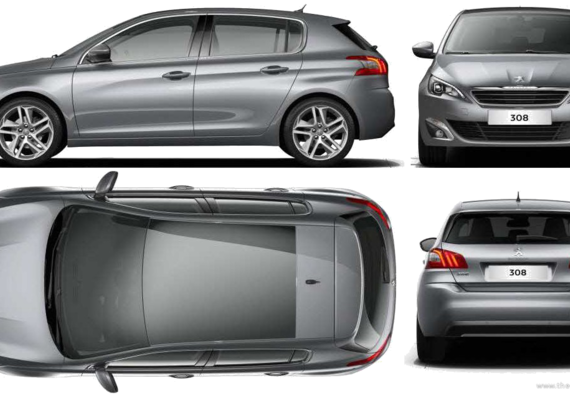 Peugeot 308 (2013) - Peugeot - drawings, dimensions, pictures of the car