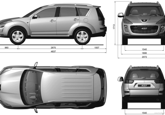 Peugeot 4007 - Peugeot - drawings, dimensions, pictures of the car