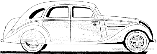 Peugeot 402L (1947) - Пежо - чертежи, габариты, рисунки автомобиля