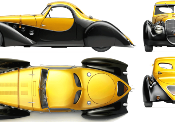 Peugeot 402 DarlaMat Coupe (1935) - Peugeot - drawings, dimensions, pictures of the car