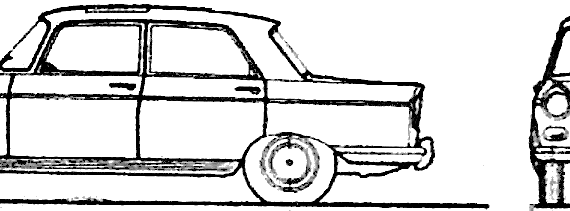 Peugeot 404 (1962) - Пежо - чертежи, габариты, рисунки автомобиля