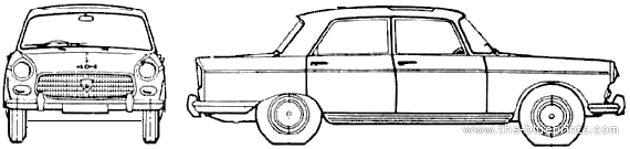 Peugeot 404 Berline - Пежо - чертежи, габариты, рисунки автомобиля