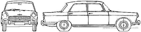Peugeot 404 Berline (1962) - Пежо - чертежи, габариты, рисунки автомобиля