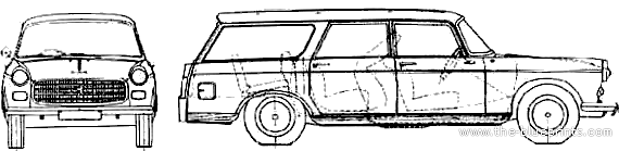 Peugeot 404 Break - Пежо - чертежи, габариты, рисунки автомобиля