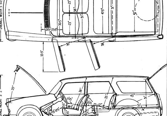 Peugeot 404 Break (1962) - Пежо - чертежи, габариты, рисунки автомобиля