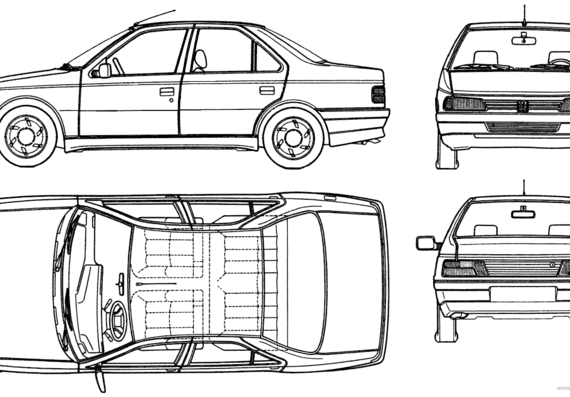 Peugeot 405 (1987) - Peugeot - drawings, dimensions, pictures of the car