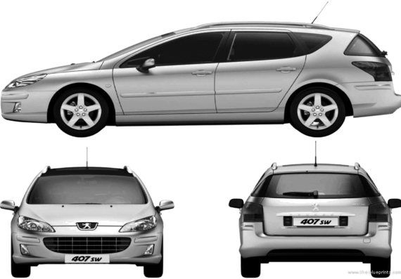 Peugeot 407 Break (2009) - Peugeot - drawings, dimensions, pictures of the car