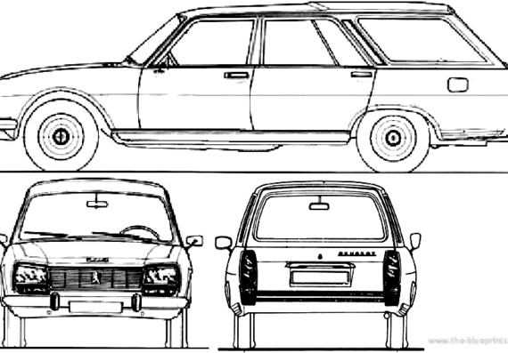 Peugeot 504 Break - Пежо - чертежи, габариты, рисунки автомобиля