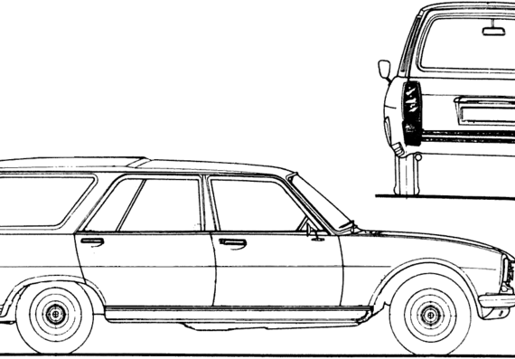 Peugeot 504 Break (1980) - Пежо - чертежи, габариты, рисунки автомобиля