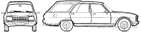 Peugeot 504 Break GL - Пежо - чертежи, габариты, рисунки автомобиля