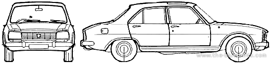 Peugeot 504 Injection - Пежо - чертежи, габариты, рисунки автомобиля