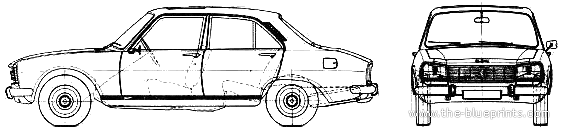 Peugeot 504 SX - Пежо - чертежи, габариты, рисунки автомобиля
