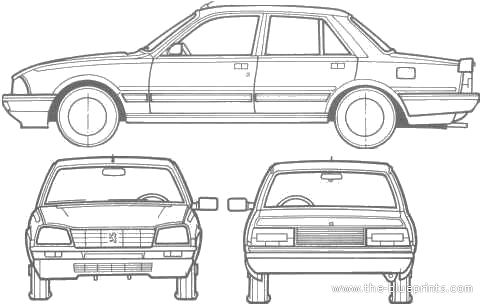 Peugeot 505 (1986) - Пежо - чертежи, габариты, рисунки автомобиля