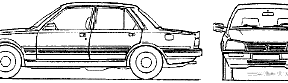 Peugeot 505 Turbo (1988) - Пежо - чертежи, габариты, рисунки автомобиля