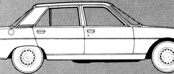 Peugeot 604 D Turbo (1981) - Пежо - чертежи, габариты, рисунки автомобиля