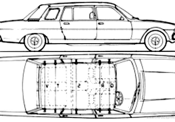 Peugeot 604 Heuliez Limousine - Пежо - чертежи, габариты, рисунки автомобиля