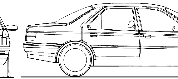 Peugeot 605 (1990) - Пежо - чертежи, габариты, рисунки автомобиля