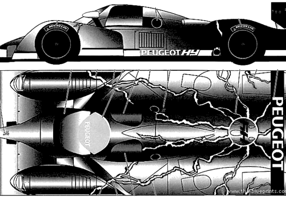 Peugeot 908 HY (2007) - Peugeot - drawings, dimensions, pictures of the car