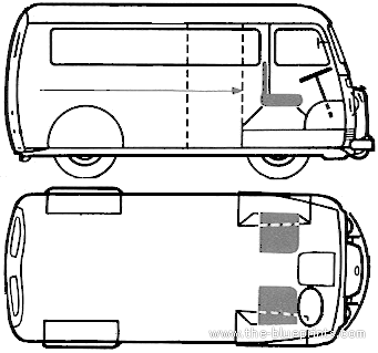 Peugeot D4B Van (1965) - Пежо - чертежи, габариты, рисунки автомобиля