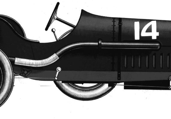 Peugeot GP (1912) - Пежо - чертежи, габариты, рисунки автомобиля