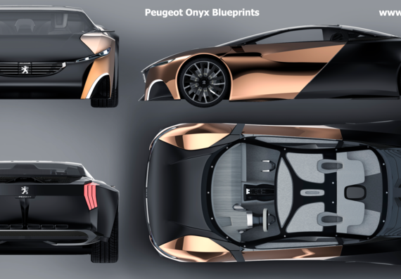 Peugeot Onyx - Пежо - чертежи, габариты, рисунки автомобиля