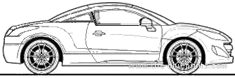 Peugeot RCZ GT (2010) - Пежо - чертежи, габариты, рисунки автомобиля