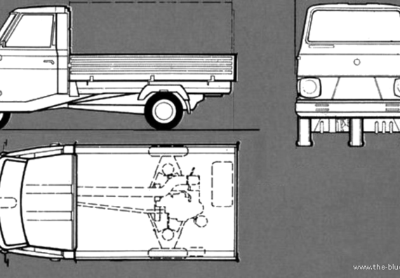 Piaggio Ape (1984) - Разные автомобили - чертежи, габариты, рисунки автомобиля